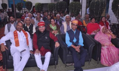 With Shree C P Joshi, M P, Chittorgrh in Ram katha at Mewar institute Vasundhra GZB