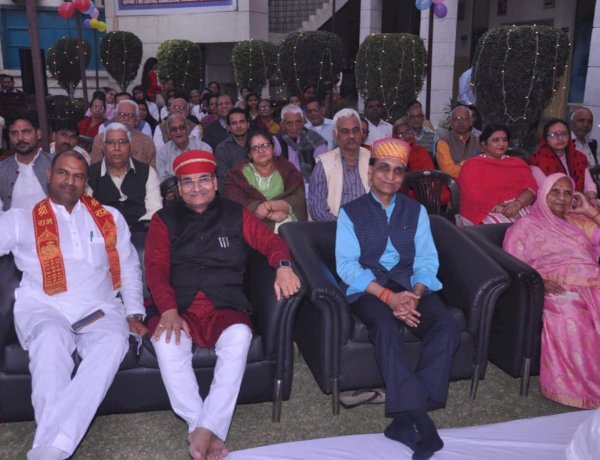 With Shree C P Joshi, M P, Chittorgrh in Ram katha at Mewar institute Vasundhra GZB