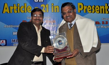 Awarded with Sh. D.D Agarwal,  District magistrate