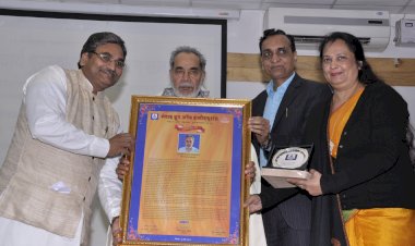 Awarded with  Sh. Ram Bahadur Rai, Senior Hindi Journalist