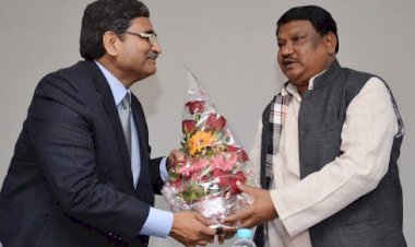 Awarded with  Sh. Jual Oram, Member of the Lok Sabha