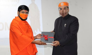 Awarded with Sh. Swami Mahesh Yogi Ji
