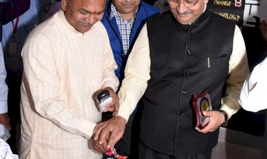 Awarded with  Sh. Jayant Sahasrabudhe, National Organising Secretary at Vijnana Bharati