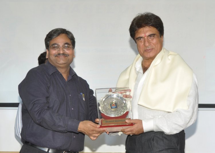 Awarded with  Sh. Raj Babbar, Film Actor and Politician