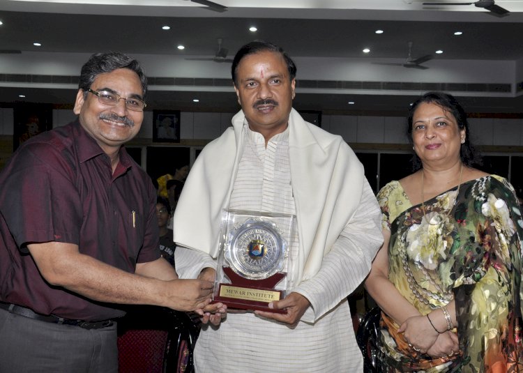 Awarded with  Sh. Mahesh Kumar Sharma, Ex Minister & Member of Parliament
