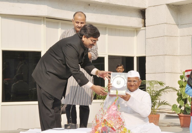 Awarded with Sh. Kisan Baburao Hazare (Anna Hazare), Indian Social Activist