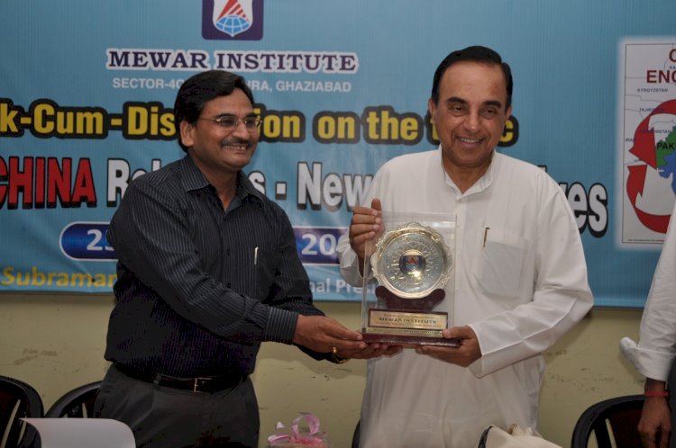 Awarded with  Sh. Dr.Subramanian Swamy, Member of Parliament, Rajya Sabha