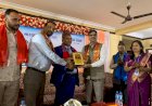 Felicitated by Marwari Sewa Samiti and Agarwal Samaj, birtamode, Japa District, Nepal