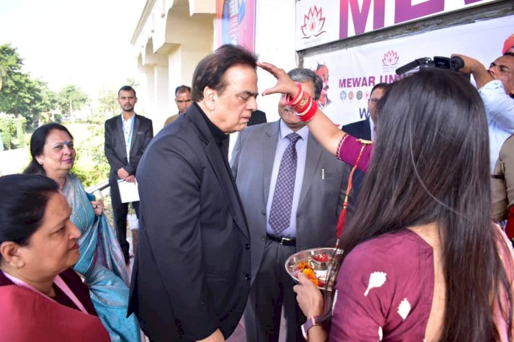 Visit of Dr. J.C Chaudhry, Chairman of Aakash Education Services Ltd. (AESL) at Mewar University Campus (Chittorgarh).