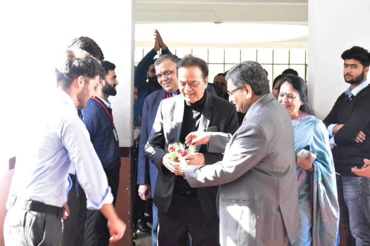 Visit of Dr. J.C Chaudhry, Chairman of Aakash Education Services Ltd. (AESL) at Mewar University Campus (Chittorgarh).