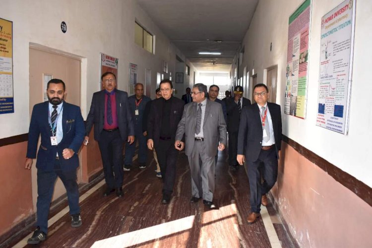 Visit of Dr. J.C Chaudhry, Chairman of Aakash Education Services Ltd. (AESL) at Mewar University Campus (Chittorgarh).