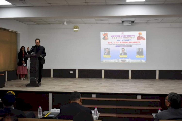 Visit of Dr. J.C Chaudhry, Chairman of Aakash Education Services Ltd. (AESL) at Mewar University Campus (Chittorgarh).