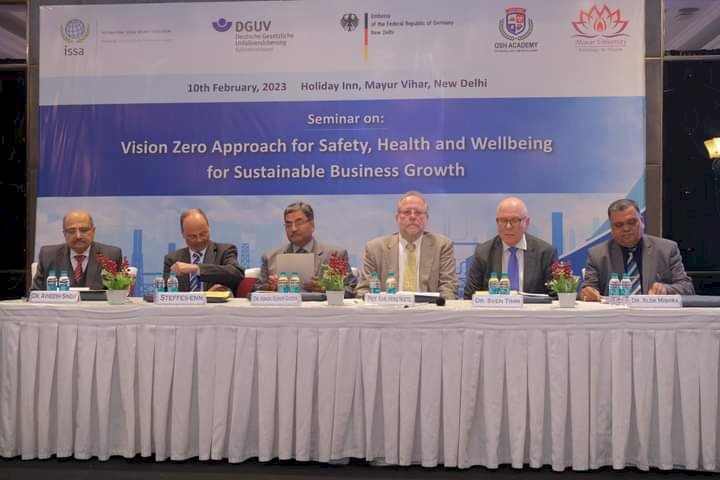 Mewar University launches business seminar aiming zero accident, zero harm to workers.