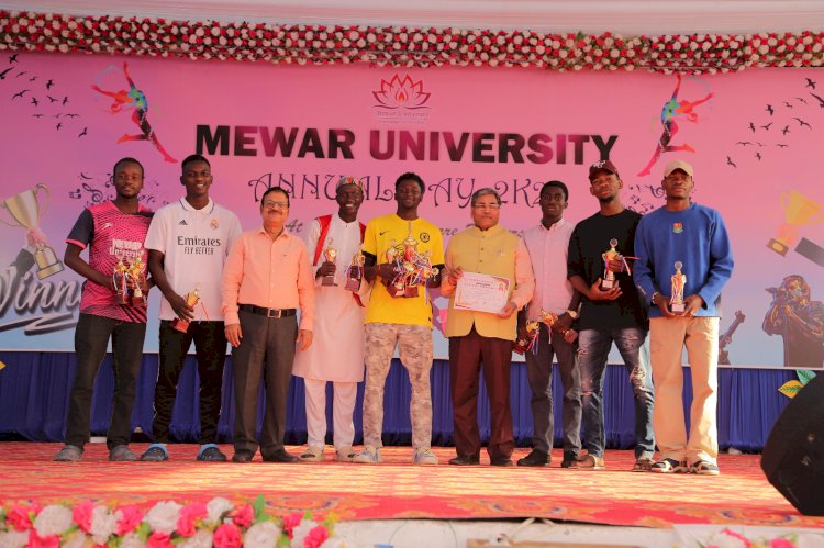 Visit of Mr. Deepak Vohra Indian Ambassador at Mewar University on the Felicitaion Ceremony of Unifest - 2023.