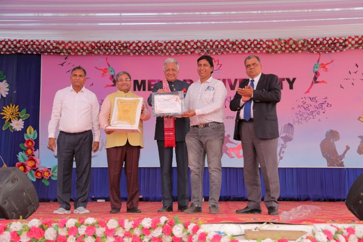 Visit of Mr. Deepak Vohra Indian Ambassador at Mewar University on the Felicitaion Ceremony of Unifest - 2023.