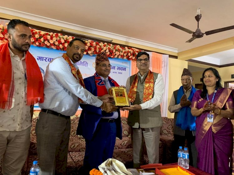 Felicitated by Marwari Sewa Samiti and Agarwal Samaj, birtamode, Japa District, Nepal